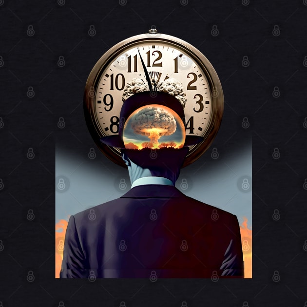 Doomsday Clock 2023 No 1: Ninety Seconds Left to Go  on a Dark Background by Puff Sumo